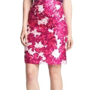 Kate Spade New Jordan Floral Silk Pencil Skirt Size 6 Pink Red Bloomcore